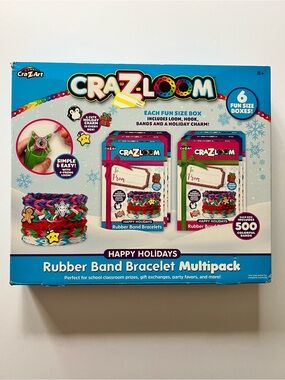 CraZloom Happy Holidays Rubber Band Bracelet Multipack - 6 Fun Size Boxes